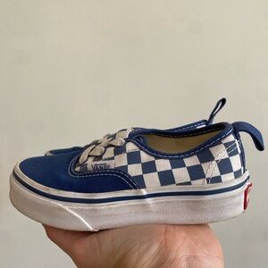 Vans Kids Blue and White Checkered Sneakers